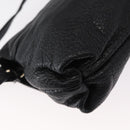 Chloe Lily Hand Bag Leather 2way Black Gold Auth BA8650-16