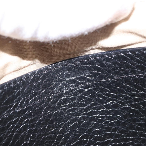 Chloe Lily Hand Bag Leather 2way Black Gold Auth BA8650