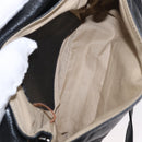 Chloe Lily Hand Bag Leather 2way Black Gold Auth BA8650-11