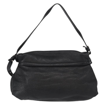 Chloe Lily Hand Bag Leather 2way Black Gold Auth BA8650 - 0