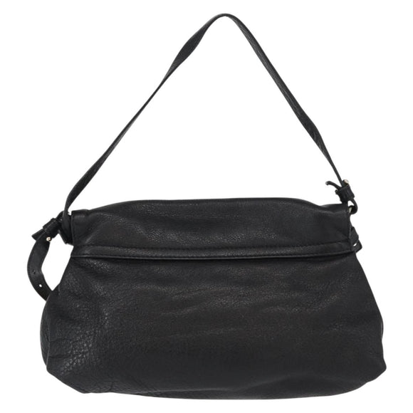 Chloe Lily Hand Bag Leather 2way Black Gold Auth BA8650