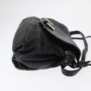 Chloe Lily Hand Bag Leather 2way Black Gold Auth BA8650-3