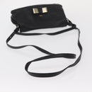 Chloe Lily Hand Bag Leather 2way Black Gold Auth BA8650-9