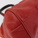 Chloe Etel Hand Bag Leather 2way Red Gold Auth BA8651-9