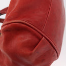 Chloe Etel Hand Bag Leather 2way Red Gold Auth BA8651-15