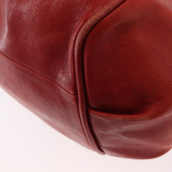 Chloe Etel Hand Bag Leather 2way Red Gold Auth BA8651