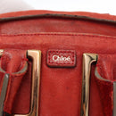 Chloe Etel Hand Bag Leather 2way Red Gold Auth BA8651-18