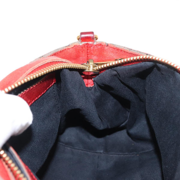 Chloe Etel Hand Bag Leather 2way Red Gold Auth BA8651