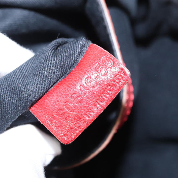 Chloe Etel Hand Bag Leather 2way Red Gold Auth BA8651