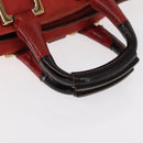 Chloe Etel Hand Bag Leather 2way Red Gold Auth BA8651-7