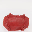 Chloe Etel Hand Bag Leather 2way Red Gold Auth BA8651-5