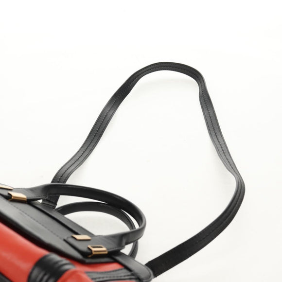 Chloe Alice Hand Bag Leather 2way Black Gold Auth BA8652V