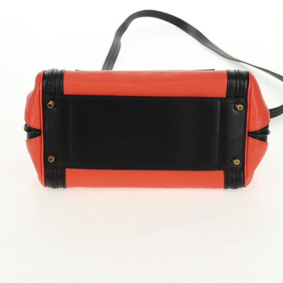 Chloe Alice Hand Bag Leather 2way Black Gold Auth BA8652V