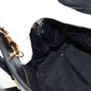 Chloe Alice Hand Bag Leather 2way Black Gold Auth BA8652V-24