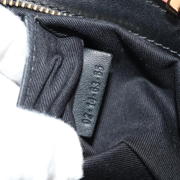 Chloe Alice Hand Bag Leather 2way Black Gold Auth BA8652V