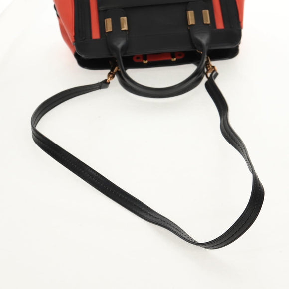 Chloe Alice Hand Bag Leather 2way Black Gold Auth BA8652V