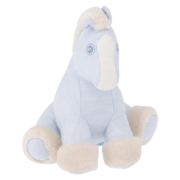 HERMES Baby Elmy Kuscheltier Leinen Hellblau Auth BA8655M