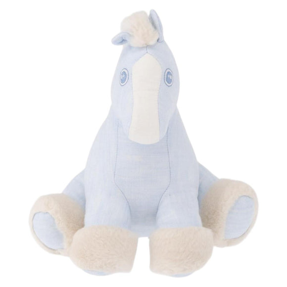 HERMES Baby Elmy Kuscheltier Leinen Hellblau Auth BA8655M
