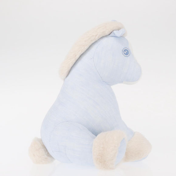 HERMES Baby Elmy Kuscheltier Leinen Hellblau Auth BA8655M