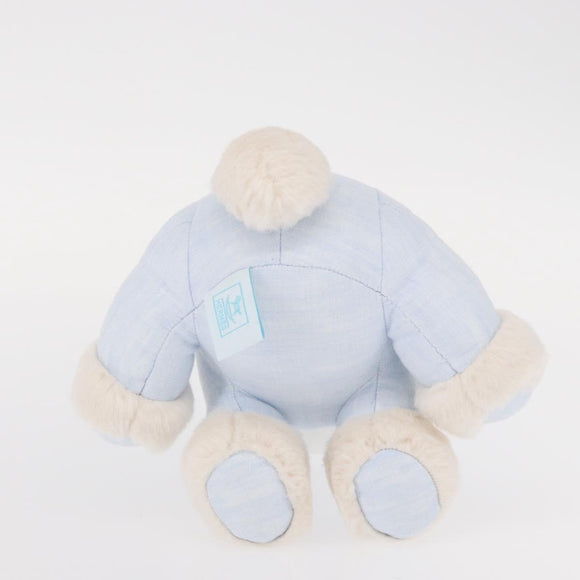 HERMES Baby Elmy Kuscheltier Leinen Hellblau Auth BA8655M
