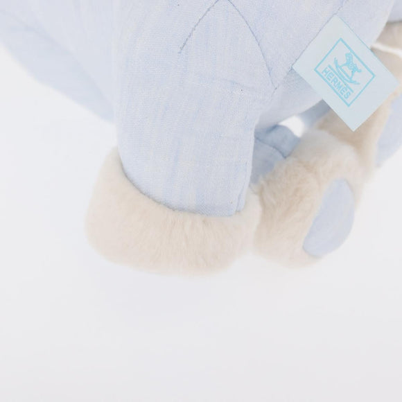 HERMES Baby Elmy Kuscheltier Leinen Hellblau Auth BA8655M
