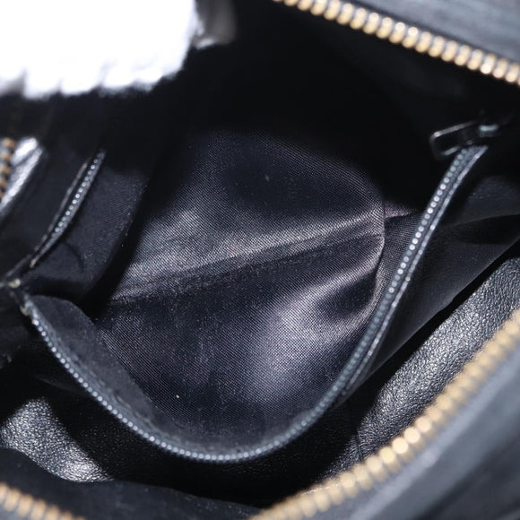 CHANEL Matelasse Fringe Chain Shoulder Bag Suede Black gold CC Auth BA8656