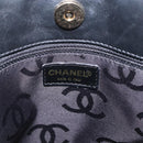 CHANEL Wild Stitch Tote Bag Lamb Skin Black Gold CC Auth BA8657-15