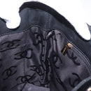 CHANEL Wild Stitch Tote Bag Lamb Skin Black Gold CC Auth BA8657-18