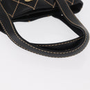 CHANEL Wild Stitch Tote Bag Lamb Skin Black Gold CC Auth BA8657-7