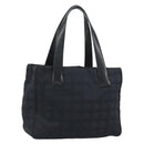 CHANEL New Travel line Tote Bag Nylon Black Gold CC Auth BA8660-1