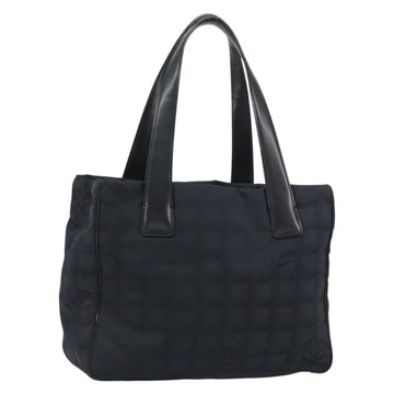 CHANEL New Travel line Tote Bag Nylon Black Gold CC Auth BA8660