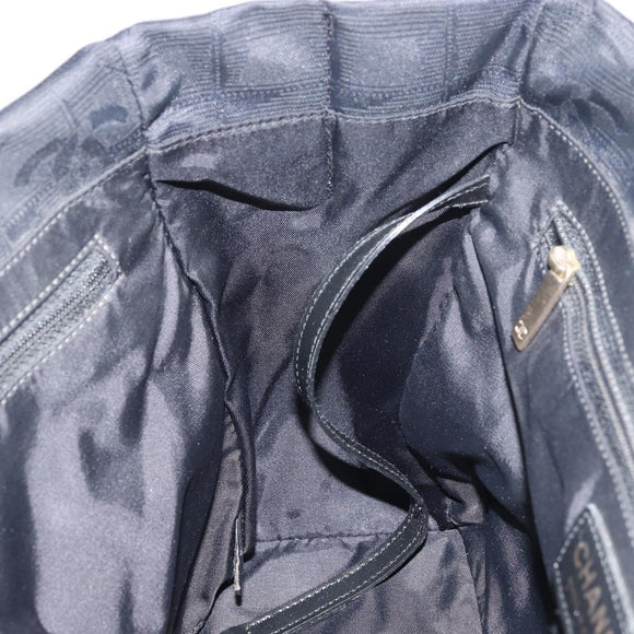 CHANEL New Travel line Tote Bag Nylon Black Gold CC Auth BA8660