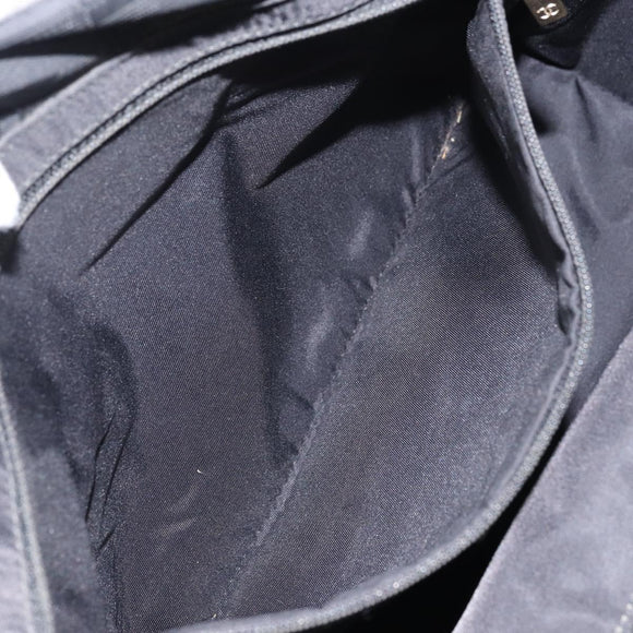 CHANEL New Travel line Tote Bag Nylon Black Gold CC Auth BA8660