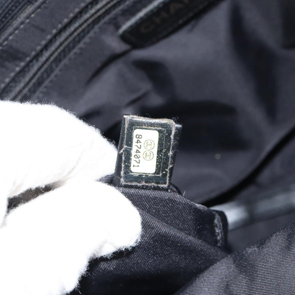 CHANEL New Travel line Tote Bag Nylon Black Gold CC Auth BA8660