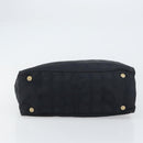 CHANEL New Travel line Tote Bag Nylon Black Gold CC Auth BA8660-9