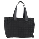 CHANEL New Travel line Tote Bag Nylon Black Gold CC Auth BA8661-1