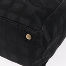 CHANEL New Travel line Tote Bag Nylon Black Gold CC Auth BA8661-13