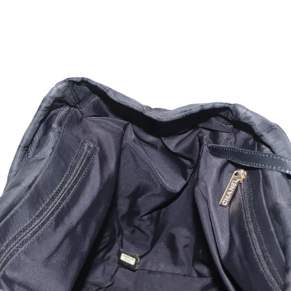 CHANEL New Travel line Tote Bag Nylon Black Gold CC Auth BA8661