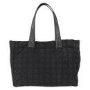 CHANEL New Travel line Tote Bag Nylon Black Gold CC Auth BA8661-2