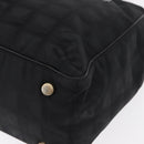 CHANEL New Travel line Tote Bag Nylon Black Gold CC Auth BA8662-11