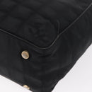 CHANEL New Travel line Tote Bag Nylon Black Gold CC Auth BA8662-13