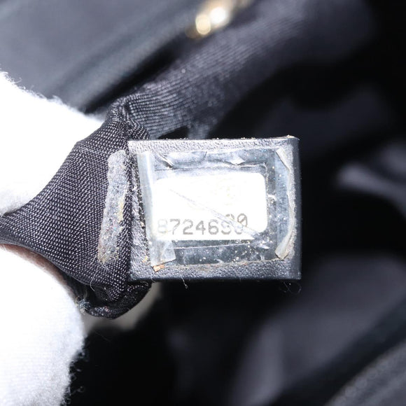 CHANEL New Travel line Tote Bag Nylon Black Gold CC Auth BA8662