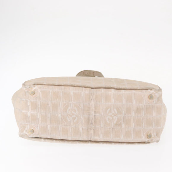 CHANEL New Travel Line Hand Bag Nylon Pink Gold CC Auth BA8665