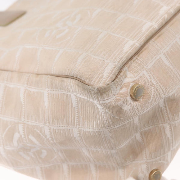 CHANEL New Travel Line Hand Bag Nylon Pink Gold CC Auth BA8665
