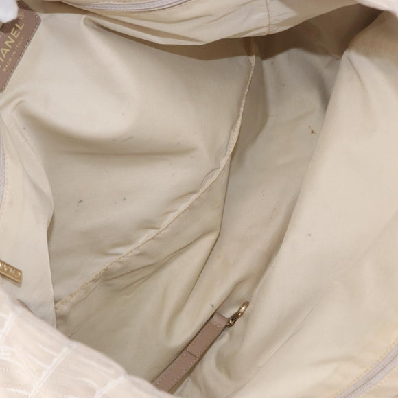 CHANEL New Travel Line Hand Bag Nylon Pink Gold CC Auth BA8665