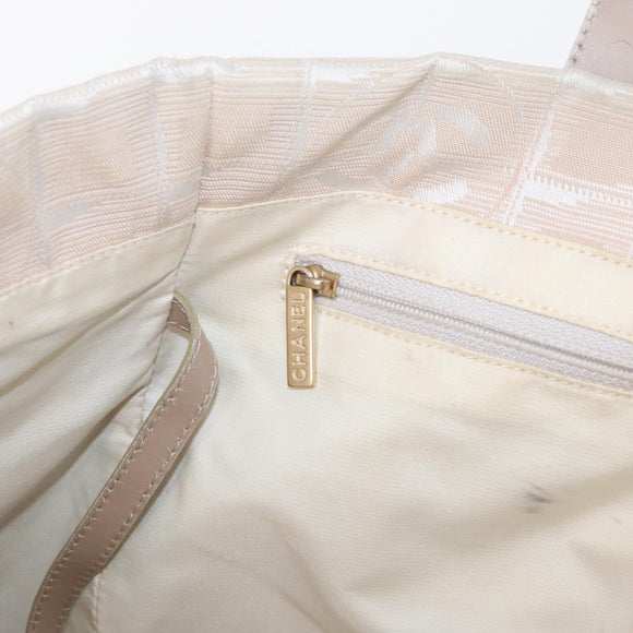 CHANEL New Travel Line Hand Bag Nylon Pink Gold CC Auth BA8665