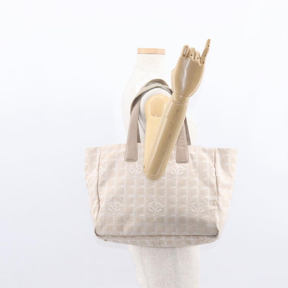 CHANEL New Travel Line Hand Bag Nylon Pink Gold CC Auth BA8665