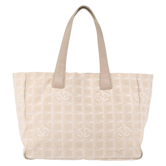 CHANEL New Travel Line Hand Bag Nylon Pink Gold CC Auth BA8665