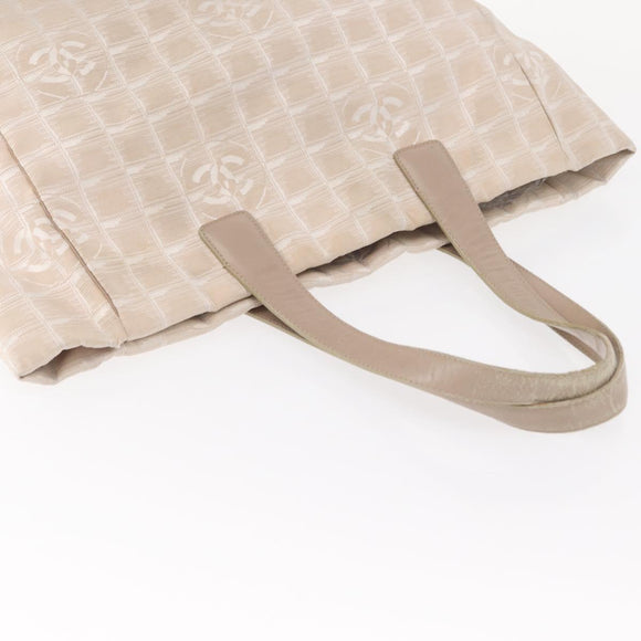 CHANEL New Travel Line Hand Bag Nylon Pink Gold CC Auth BA8665