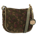 BOTTEGA VENETA Shoulder Bag Suede Green Gold Auth BA8668-1